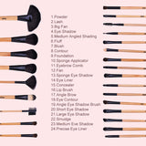 Makeup Brushes Set, 24 PCs, Make Up Foundation Eyebrow Eyeliner Blush Cosmetic Concealer Brushes, Makeup Brush Set Professional Bamboo Handle,Cosmetics Brushes Kit With Bag