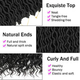 NEW Goddess Locs Crochet Hair 18 Inch River Fauxs Locs Wavy Crochet With Curly Hair In Middle And Ends passion twist Synthetic Braiding Hair Extension (1B)