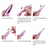 Electric Nail Drill Set, Hengwei 12 in 1 Portable Professional Manicure Pedicure Acrylic Nail Kit with Everything, 26 PCS Nail Sand Bands, Gel Nails, Polishing Shape Tools Design for Home Salon Use