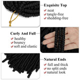 3 Pack Spring Twist Crochet Braiding Hair 8 Inch Bomb Twist Crochet Braids Ombre Colors Afro Curly Braids Fluffy Synthetic Braids Hair Extensions 30 Strands 110g/Pack (8inches,1B)