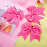 20 Pieces Breast Cancer Awareness Cheerleader Bow Cheerleading Hair Bow Large Hair Bow, 7 Inch (Light Pink)