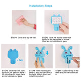 Aquatrend Kids Toothbrush Holder - Wall Mounted & Portable Electric Toothbrush Protector, Ideal Gift for Kids, Girls, Pupils - Perfect for Travel, Home, School Blue Rabbit