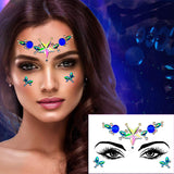 10Sets Halloween Mermaid Festival Face Jewels Rave Face Gems Glitter Festival Body Jewels Sticker Glitter Face Rhinestone eye Stickers Temporary tattoos Glitter Rave & Party Accessories