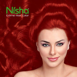 Nisha Creme Hair Color FLAME RED (60gm + 90ml + 18ml Nisha Conditioner with Natural Herbs)