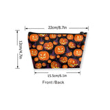 Halloween Pumpkins Cosmetic Bags for Women, Large Capacity Travel Makeup Pouch Portable Travel Waterproof Toiletries Accessories Organizer Gifts