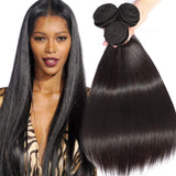 BLACKMOON HAIR 18 18 18 Inch Brazilian Virgin Human Hair Extension Hair Weave Bundles 3 Bundles Straight Unprocessed Natural Black Color