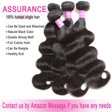 Encii Brazilian Virgin Hair Body Wave 3 Bundles 14 12 10 Total 300g Grade 10A Unprocessed Body Wave Brazilian Virgin Weave Hair Human Bundles Natural Black Color Brazilian Human Hair Bundles Body Wave