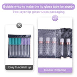 10Pcs Lip Gloss Tubes Containers, CAIYA 8ml Empty Lip Balm Bottles Clear Refillable Lipstick Tubes DIY Cosmetic Containers with Rubber Stoppers for Beauty Makeup Lip Glaze Tube Sample (Purple)