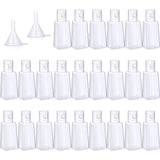 24 Pieces Empty Bottles with Flip Cap Travel Size Containers Empty Plastic Bottle with 2 Pieces Transfer Funnels for Liquid, Lotions, Creams, Shampoo and Toiletries (60 ml)