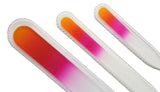 3 Piece Colored Set of Crystal Glass Nail Files for Manicures and Pedicures
