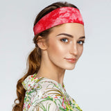 16 Pieces Tie Dye Headbands Colorful Cotton Stretchable Head Wraps Turban Headband Elastic Yoga Sports Hairbands with 2 Styles for Women Girls