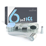 beautimate 6 in 1 Derma Roller Microneedle Kit with Ice Roller for Face and Body - 0.25mm and 0.3mm Micro Needle Dermaroller Set with Silicone Face Brush, Storage Case and Disinfection Tank