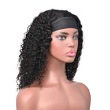 Headband Wig Curly Human Hair Wigs for Black Women 150% Density Brazilian Remy Kinky Curly Headband Wigs Human Hair Glueless None Lace Front Wigs Natural Color (18)