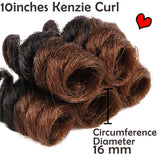 BECUS 10inches 16mm Ombre Black to Brown Tapered Cut Kenzie Curly Crochet Braids Hair Extension for Black Women 60Roots Short Braiding Daily Use