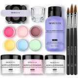 Morovan Acrylic Nail Kit Acrylic Powder with Professional Liquid Monomer For Nail Extension Acrylic Nail Brush Nail Art Starter Kit