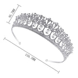 VIJIV Royal Crystal Tiara Wedding Crown Headband Princess Headpieces Bridal Hair Accessories Party Supplies Silver