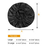 YANIBEST Shower Cap for Women - Hair Satin Bonnet Shower Cap for Men Waterproof Extra Large Double Layer Reusable Adjustable for Braids Long Hair (Large,Black)
