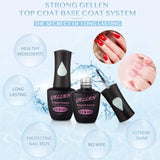 Gellen Gel Nail Polish Starter Kit with LED/UV Nail Lamp - Pinks and Glitters 6 Colors Nail Gel Starter Kit, Top Base Coat Matte Top Coat Manicure Tools Nail Art Decorations Rhinestones Set