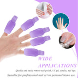 TEUVO 50 Pcs Toe Polish Remover Clips Set, Polish Remover Clips for Toenails Polish and Fingernails Polish, Soak Off Clips for Home and Professional Salon, Purple