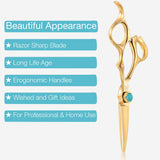4.5" Short Hair Cutting Shear Salon Barber Scissors for Point Cutting and Detail Work, Small Safety Facial, Eyebrows, Eyelashes, Nose, Ear Hair Trimmer, Mens' Moustache and Beard Grooming Kit