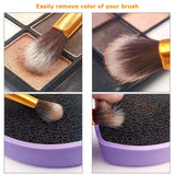 Silicone Makeup Brush Cleaner, Cleaning Mat with Color Removal Sponge Easily Clean Brushes or Switch Cosmetic Brush Color