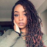 1 Pack Spring Twist Ombre Colors Crochet Braids Synthetic Braiding Hair Extensions Low Temperature Fiber (1 pcs 16 inch, M1B 350)