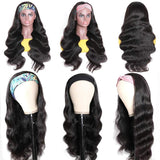 Brazilian virgin hair Headband Wig For Women Machine Made Wigs Brazilian Headband Human Hair Wigs virgin Hair (14 Inch, Headband Wig)