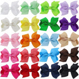 DreamHigh Baby Girls Huge Grosgrain Ribbon Boutique Hair Bows Hair Clip … (Style## A (3 inch 40 pcs in 20 colors))