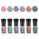 Ownest 6 Colors Pearl Nail Polish, Shell Nail Polish Lacquer Shiny Shimmer Manicure Varnish Salon Art Nail Lacquer Mermaid Pearl Shell Nail Polish Color-Set B