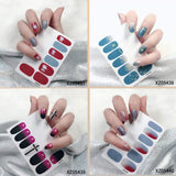 16 Sheets Nail Polish Strips Nail Art Full Cover Sticker Nail Art Wrap, DIY Self-Adhesive Nail Design With 6 Pcs Mini Nail Files For Women, Girls and Kids.(Color 2)