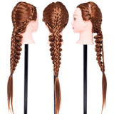 Cosmetology Mannequin Head CANYINHA 30 inches Synthetic Fiber Hair Hairdresser Practice Training Head Cosmetology Manikin Doll Head with Free Clamp + DIY Hair Styling Braid Set