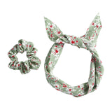 HAIMEIKANG Decorative Scarf Headband - Ponytail Hair Scarf Scrunchies for Women Handbag Hand Ribbon Hair Accessory (Beige/Green/Pink）