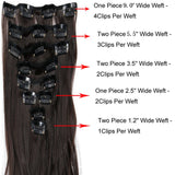 FIRSTLIKE 17" 140g Curly Natural Black Standar Weft Clip In Hair Extensions Thick Full Head Long 8 Pieces 18 Clips Soft Silky Dress For Girls Beauty