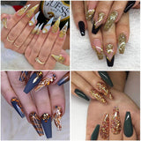 Vrenmol 6pcs Diamond Sequin Gel Nail Polish Sparkling Platinum Glitter 3D Diamond UV LED Nail Lacquer Glitter Nail Art Manicure Kit 8ml