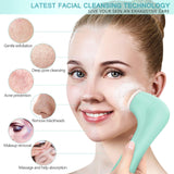 Facial Cleansing Brush, Waterproof Face Brush Skin Cleansing Scrub with 7 Heads, ETEREAUTY Spin Brush for Deep Cleansing Exfoliation, Facial Cleanser Brush for Massaging, Exfoliation,Peacock Green