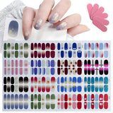 16 Sheets Nail Polish Strips Nail Art Full Cover Sticker Nail Art Wrap, DIY Self-Adhesive Nail Design With 6 Pcs Mini Nail Files For Women, Girls and Kids.(Color 2)