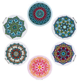 Beaufy Magnifying Compact Mirror Cosmetic Makeup Double Side Folding Pocket Purse Handheld Small Mini Beauty Travel Mirrors 2X Magnification for Women Girls Lady Party Favor Gift Mandala Design 6 Pack