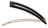 France Luxe Cutout Rectangle Tige Boule Barrette - Black