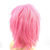 Modernfairy Anime Wig Pink for Cosplay Party, Synthetic Layered Short Hair Wigs with Bangs, Pastel Wigs for Women Girls Men Kids