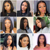 Beaufox Hair Bob Wave Wigs Lace Front Straight Wave Wigs With Baby Hair Pre Plucked Natural Color 100% Brazilian Virgin Hair 150% Density for Black Women