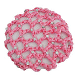 Rhinestone Crochet Bun Cover 2 Pcs Pack – HR2 (Pink)