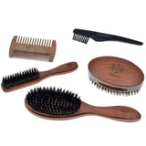 Murai Beard Kit for Men GMK2S Mens Beard Grooming Kit - Military Hair Brush, Oval Beard Club Brush, Pocket Sized Travel Beard Brush, Wood Beard Comb, and Hairbrush Cleaner