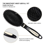 5 Pieces Hair Brush Set Detangling Brush Paddle Brush Round Hair Brush Tail Comb Wet Dry Brush for Women Men Hair Styling (Black)