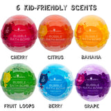 Squishy Bubble Bath Bombs for Kids with Surprise Squishy Toys Inside by Two Sisters. 6 Large 99% Natural Fizzies in Gift Box. Moisturizes Dry Skin. Releases Color, Scent, Bubbles (Squishy)