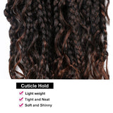 8 Packs Goddess Box Braids Crochet Hair for Black Women 12 inch Crochet Box Braids with Curly Ends 3X Box Braid Crochet Hair Extensions (8Pcs, T30)