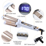 Ceramic Hair Crimper Iron Hair Waver 3 Barrel Hair Crimping Iron 0.6 inch / 16mm Perm Instant Curls Ceramic Hair Curling Iron,Valentines Mothers Day Gifts for Women (Small Curls)