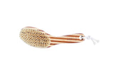 Bass Brushes | Esthetician Grade Bath & Body Brush | 100% Natural Bristle FIRM | Pure Bamboo Handle | Curved Oval Style | Striped Finish | Model 77 - SB