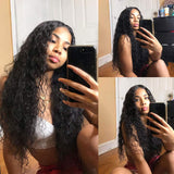 K'ryssma Curly Wig Human Hair 100% Brazilian Remy Glueless 2x4 U Part Wig Human Hair Wigs for Black Women 150% High Density Natural Color 14 inches