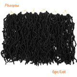 14 inch New Faux Locs Crochet Hair Soft Locs 1b Goddess Locs Crochet Braids for Black Women 100% Premium Fiber Synthetic Locs Extensions African Roots 6pc/Lot(14inch, 1b)