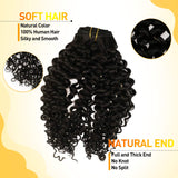 JoYoung Clip in Extensions Human Hair 16 inch #2 Darkest Brown Clip in Hair Extensions Natural Wavy Hair Extensions Clip in Human Hair Brown Double Weft 100g 7pcs